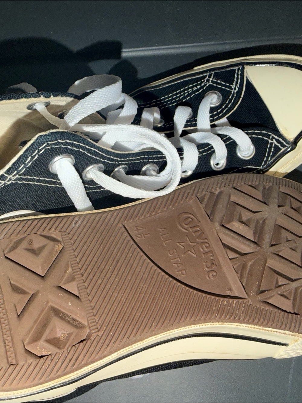 Converse Black High-Top Canvas Sneakers with White Laces - Picture 5 of 6